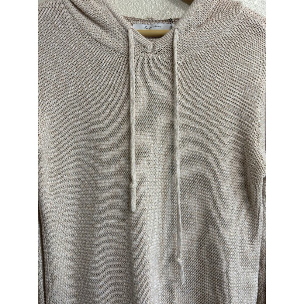 Harper Lane Cream Knit Hoodie Sweater Fisherman Nautical Preppy Women’s Size S - Picture 5 of 11